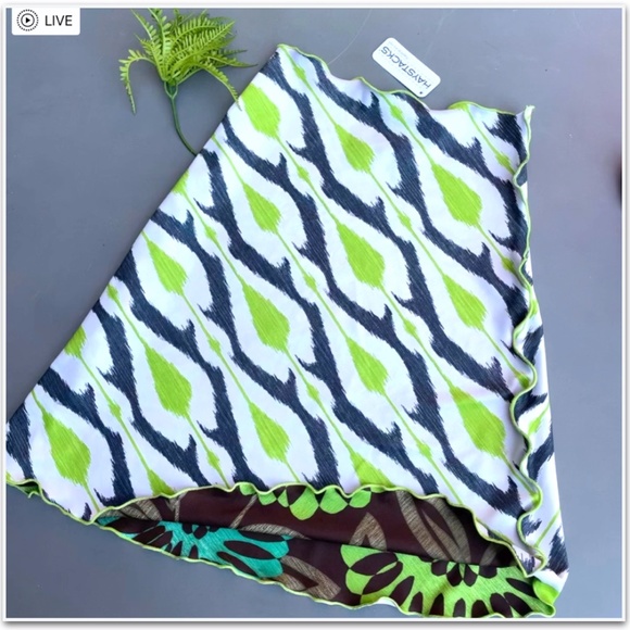 Reversible Bias Skirt Red and Orange - Picture 3 of 7